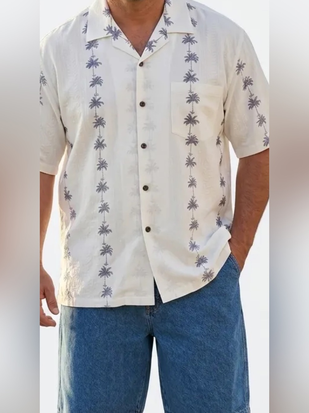 Pacific Legend Men’s Hawaii Shirt XL with Palm Trees  Cruise Coastal Beachside